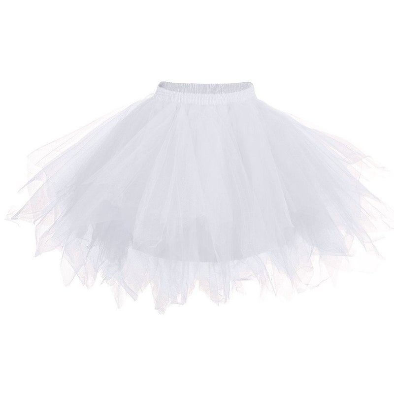 ChicWind Womens White Puffy Tutu Layered Tulle Petticoat Skirt - Image 4